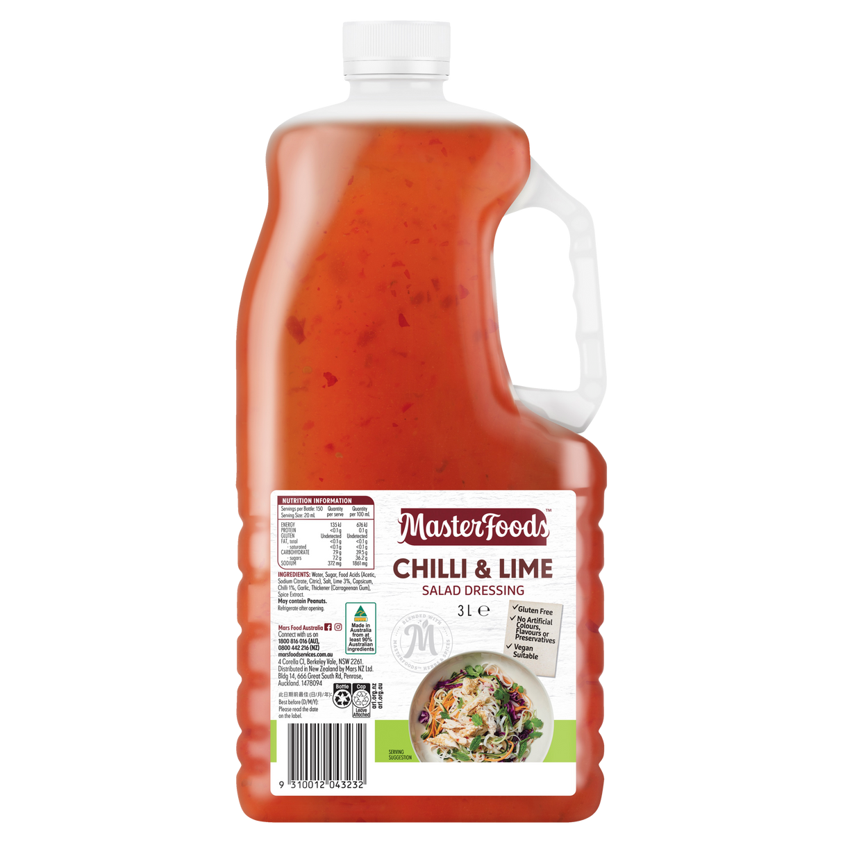 MasterFoods Chilli and Lime Salad Dressing 3l