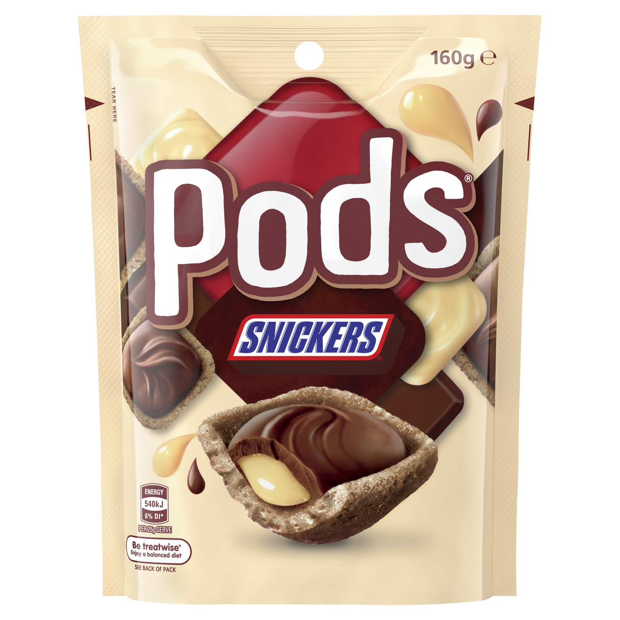 Snickers Pods Pouch 160g