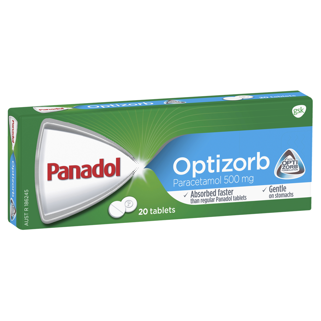 Panadol With OptiZorb Paracetamol 500mg Tablets 20 Pack