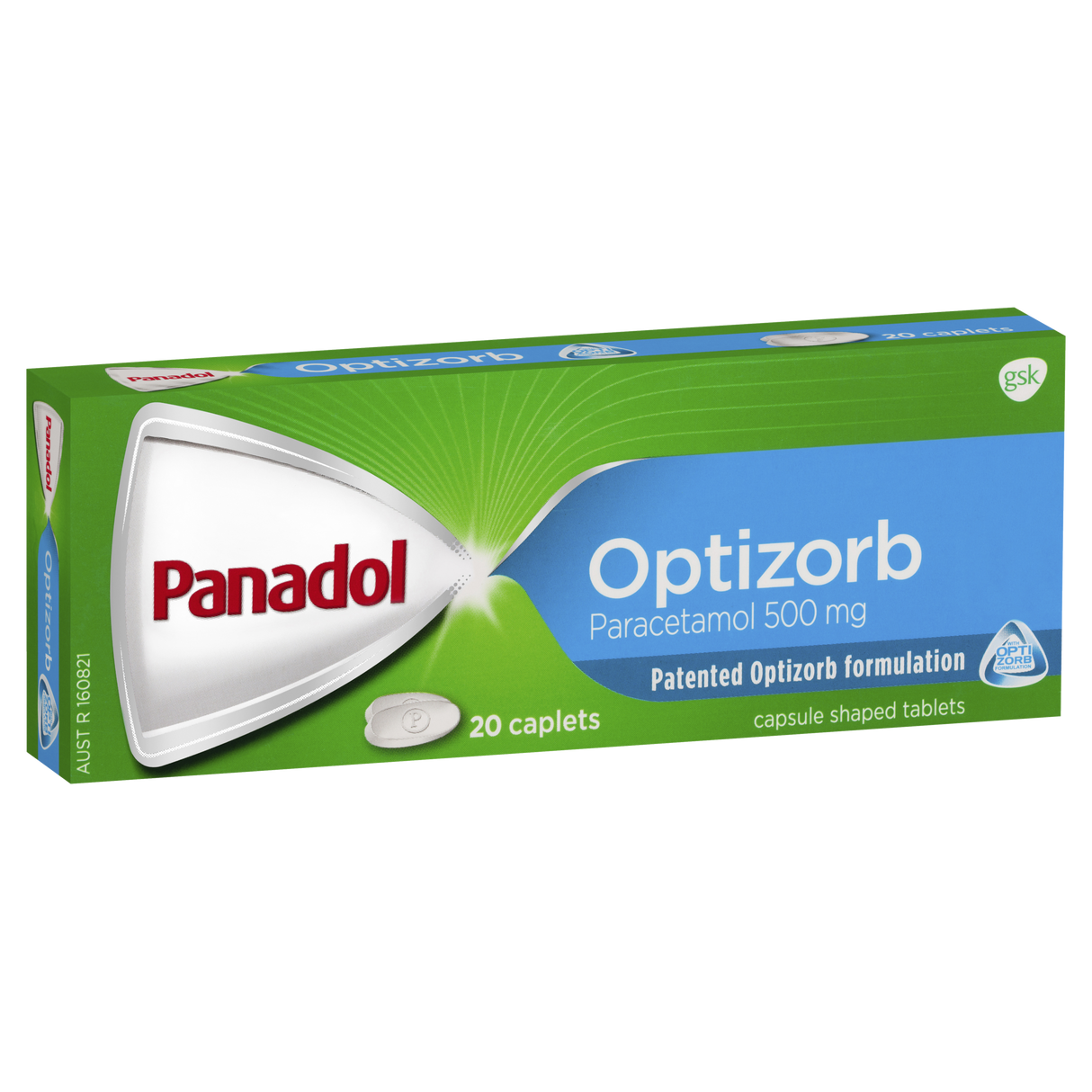 Panadol With OptiZorb Paracetamol 500mg Caplets 20 Pack