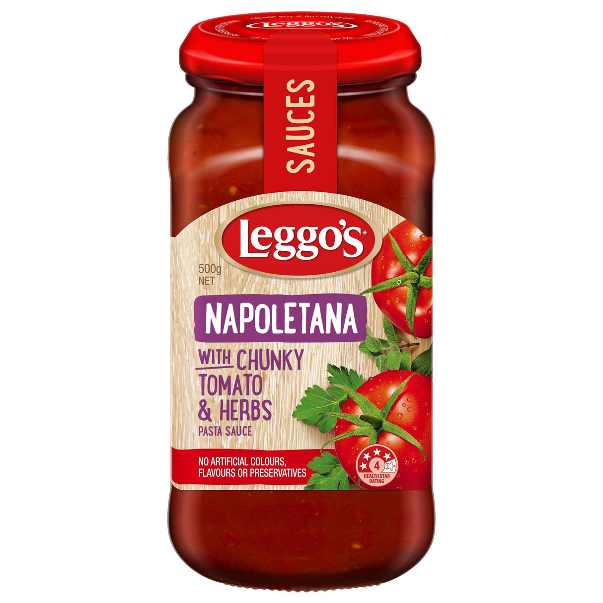 Leggos Napoletana With Chunky Tomato & Herbs Pasta Sauce 500g