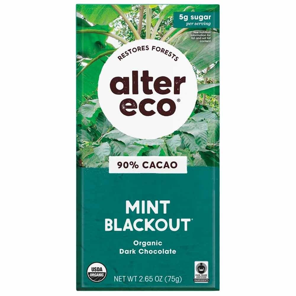 Alter Eco Mint Blackout Chocolate Bar 75g