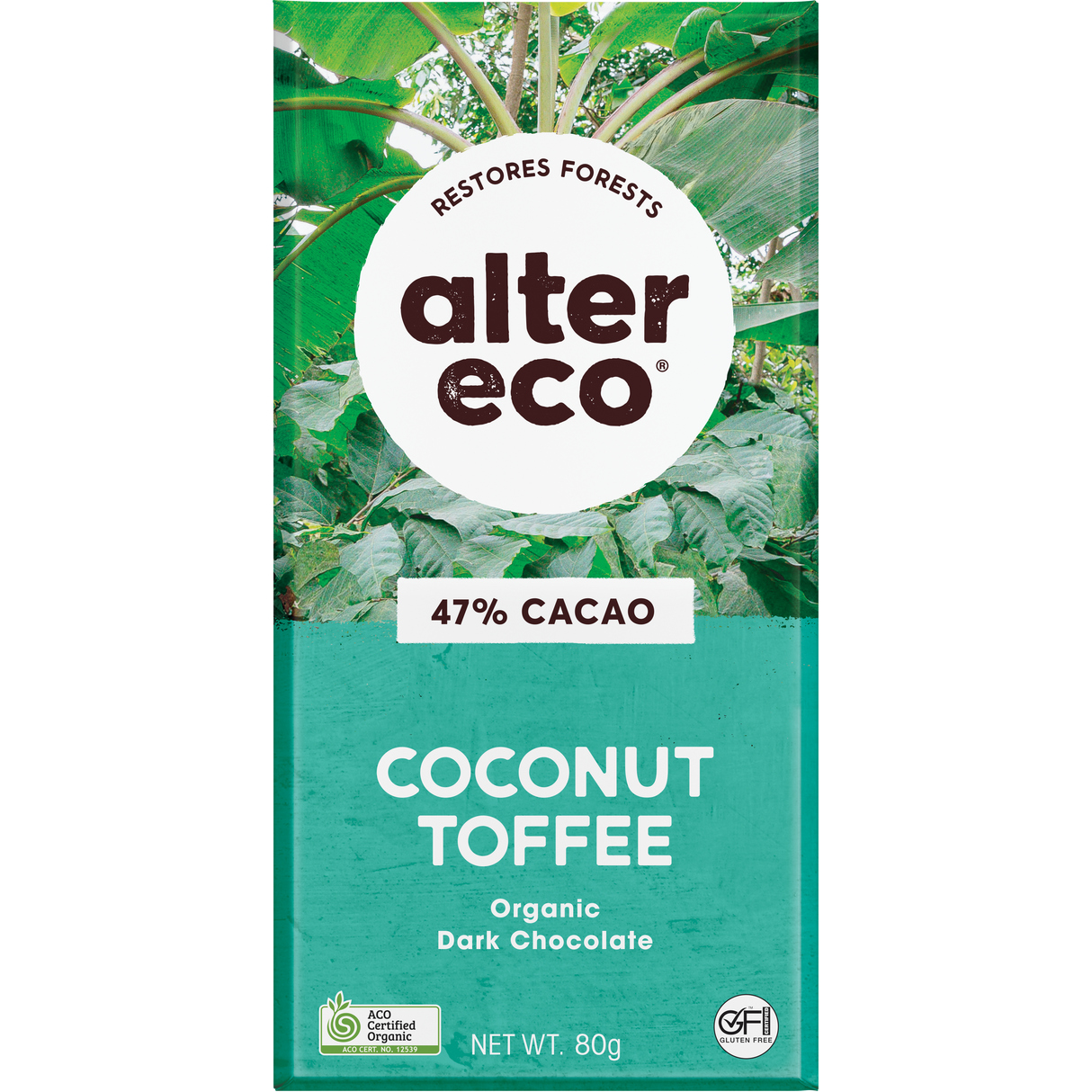 Product image of Alter Eco Dark Coconut Toffee Chocolate 80g