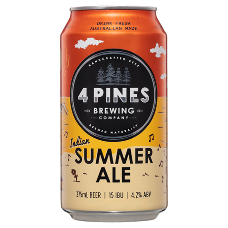 4 Pines Brewing Indian Summer Ale Cans 24x375ml product image.