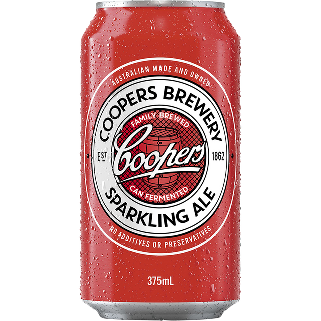 Coopers Sparkling Ale Cans 24x375ml product image.