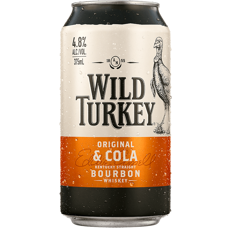 Wild Turkey Bourbon & Cola Cans 10x375ml product image.