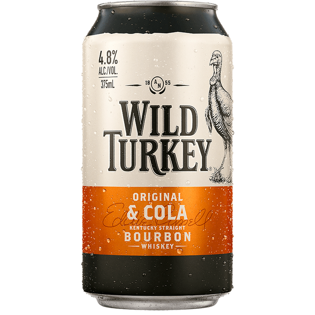 Wild Turkey Bourbon & Cola Cans 10x375ml product image.