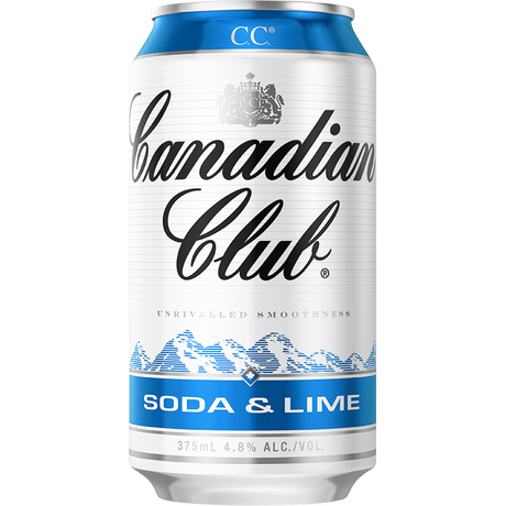 Canadian Club Candian Club & Soda & Lime Cans 24x375ml product image.