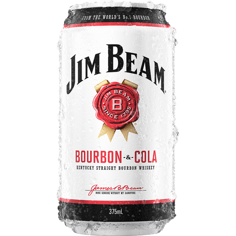 Jim Beam Bourbon & Cola Cans 24x375ml product image.