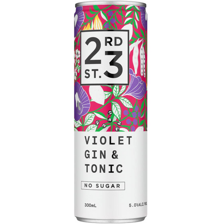 23rd Street Violet Gin & Tonic Cans 24x300ml product image.