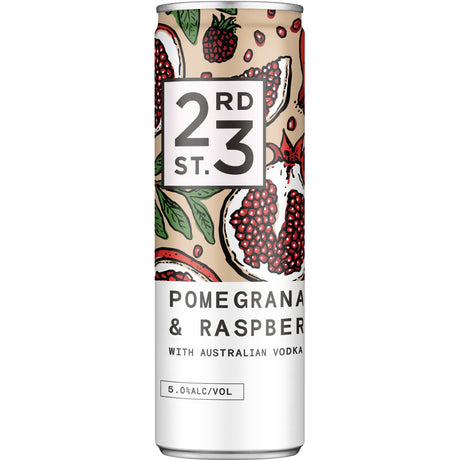23rd Street Pomegranate Raspberry Vodka & Soda Cans 24x300ml product image.