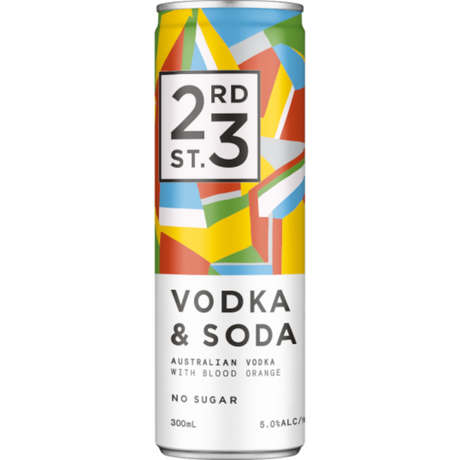 23rd Street Vodka & Soda With Blood Orange Cans 24x300ml product image.