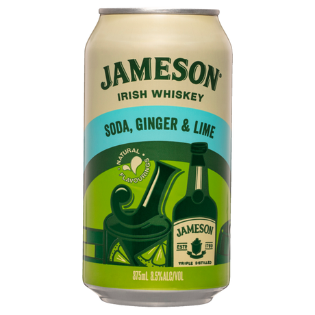 Jameson Soda Ginger & Lime Cans 24x375ml product image.