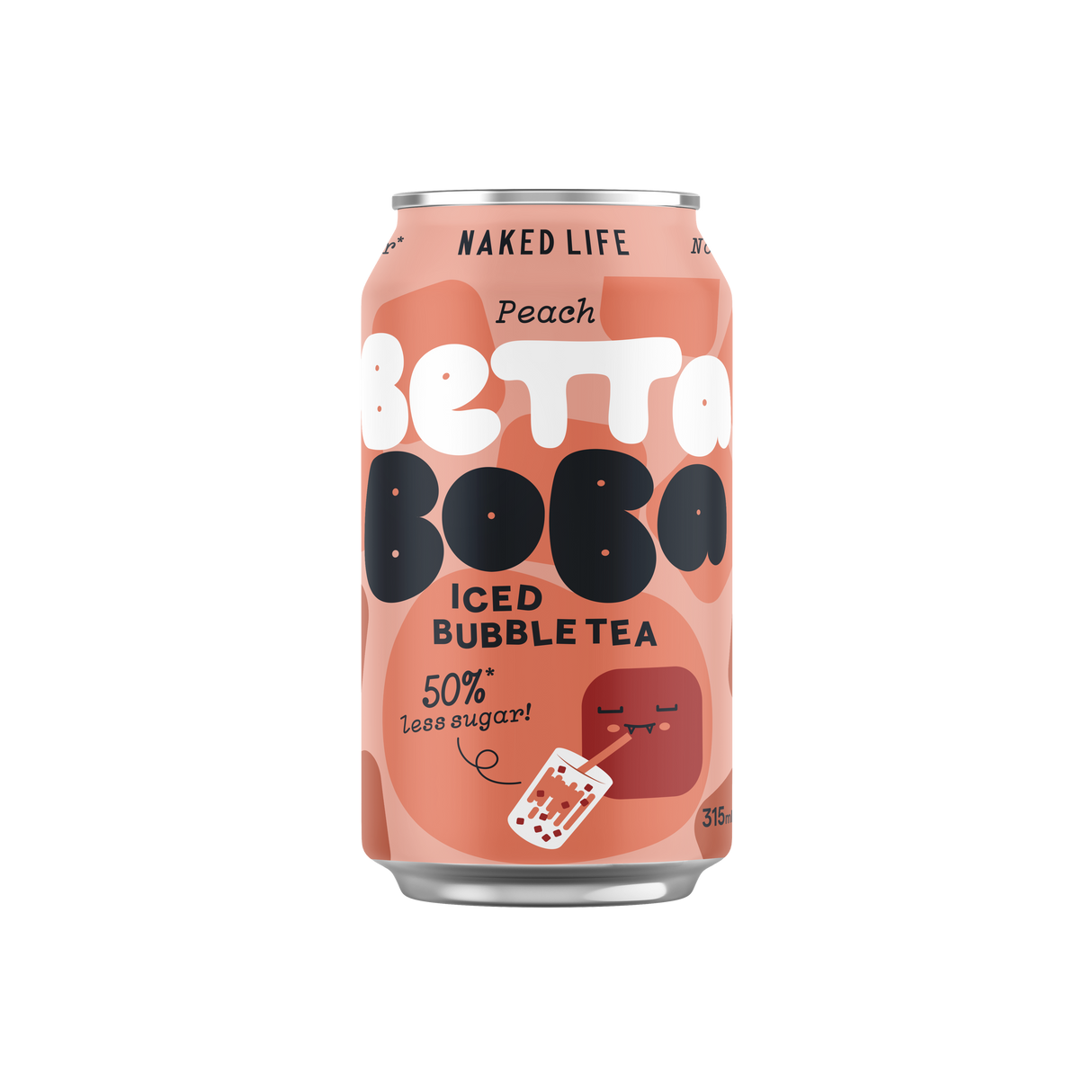 Product image of Naked Life Betta Boba Bubble Tea Peach Black Tea 315ml