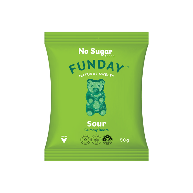 Product image of Funday Sour Vegan Gummy Bears 50g