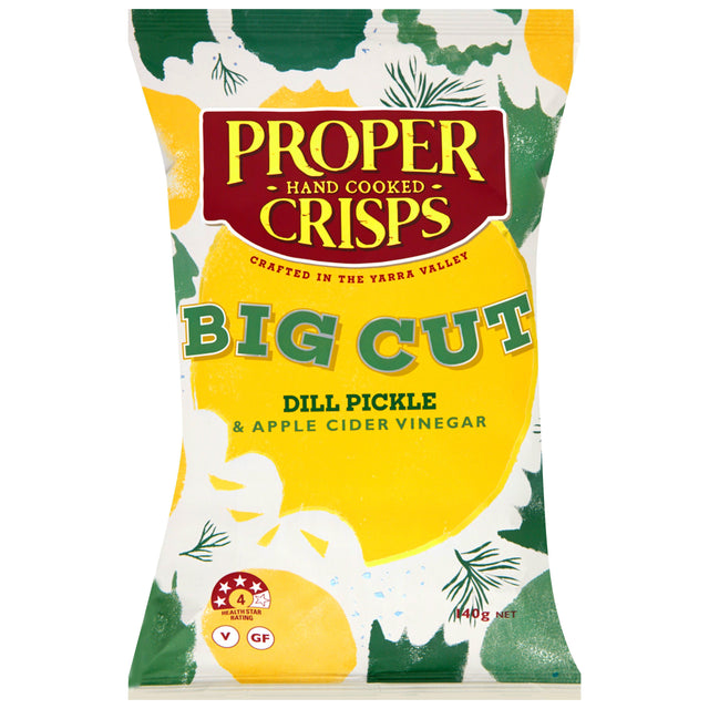 Product image of Proper Crisps Big Cut Dill Pickle 140g