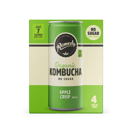Product image of Remedy Kombucha Multipack Apple Crisp Can 4x250ml