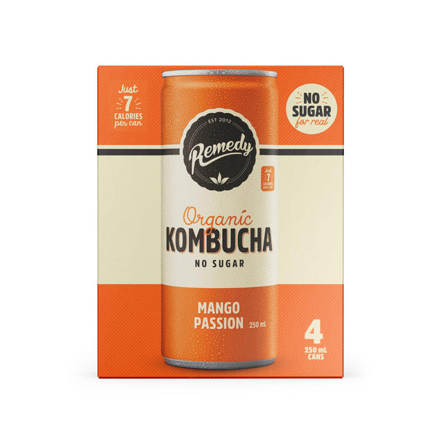 Product image of Remedy Kombucha Multipack Mango Passion Can 4x250ml