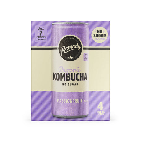 Product image of Remedy Kombucha Multipack Passionfruit Can 4x250ml
