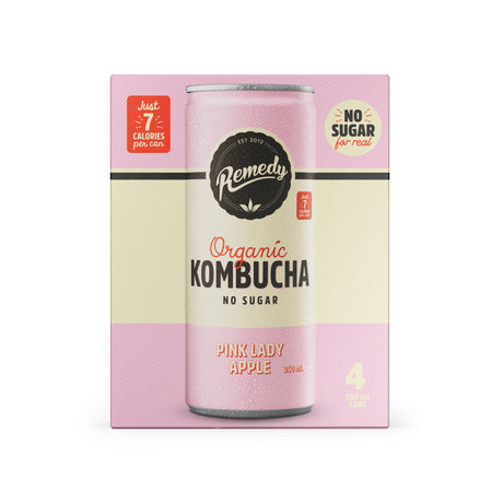 Product image of Remedy Kombucha Multipack Pink Lady Can 4x250ml
