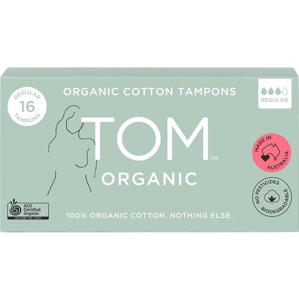 Tom Organic Regular Tampons 16 Pack