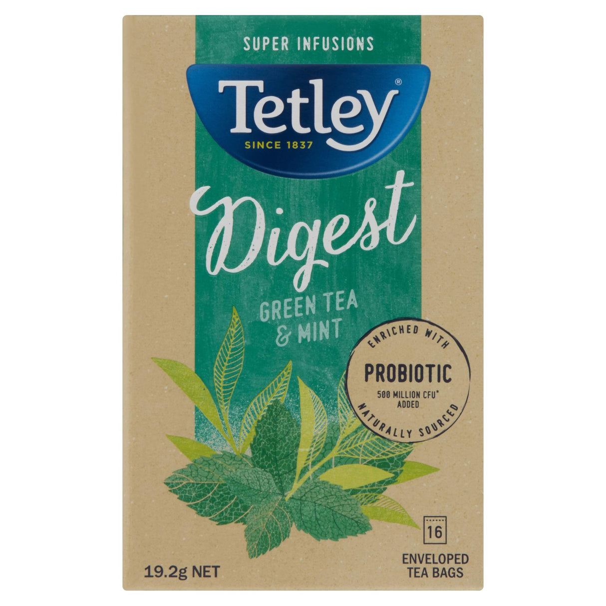 Tetley Super Infusions Digest Mint & Green Tea 16 Pack