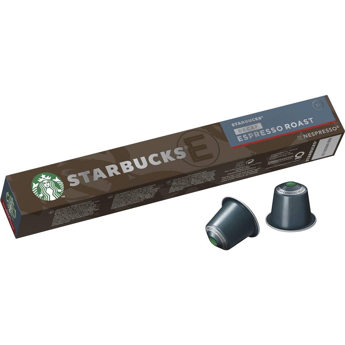 Starbucks By Nespresso Decaf Espresso Roast Coffee Pods Capsules 10 Pack