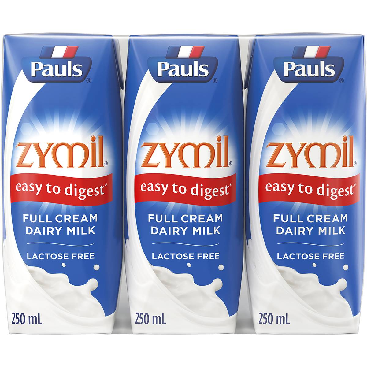 Zymil Long Life Full Cream Milk Lactose Free 3x250ml