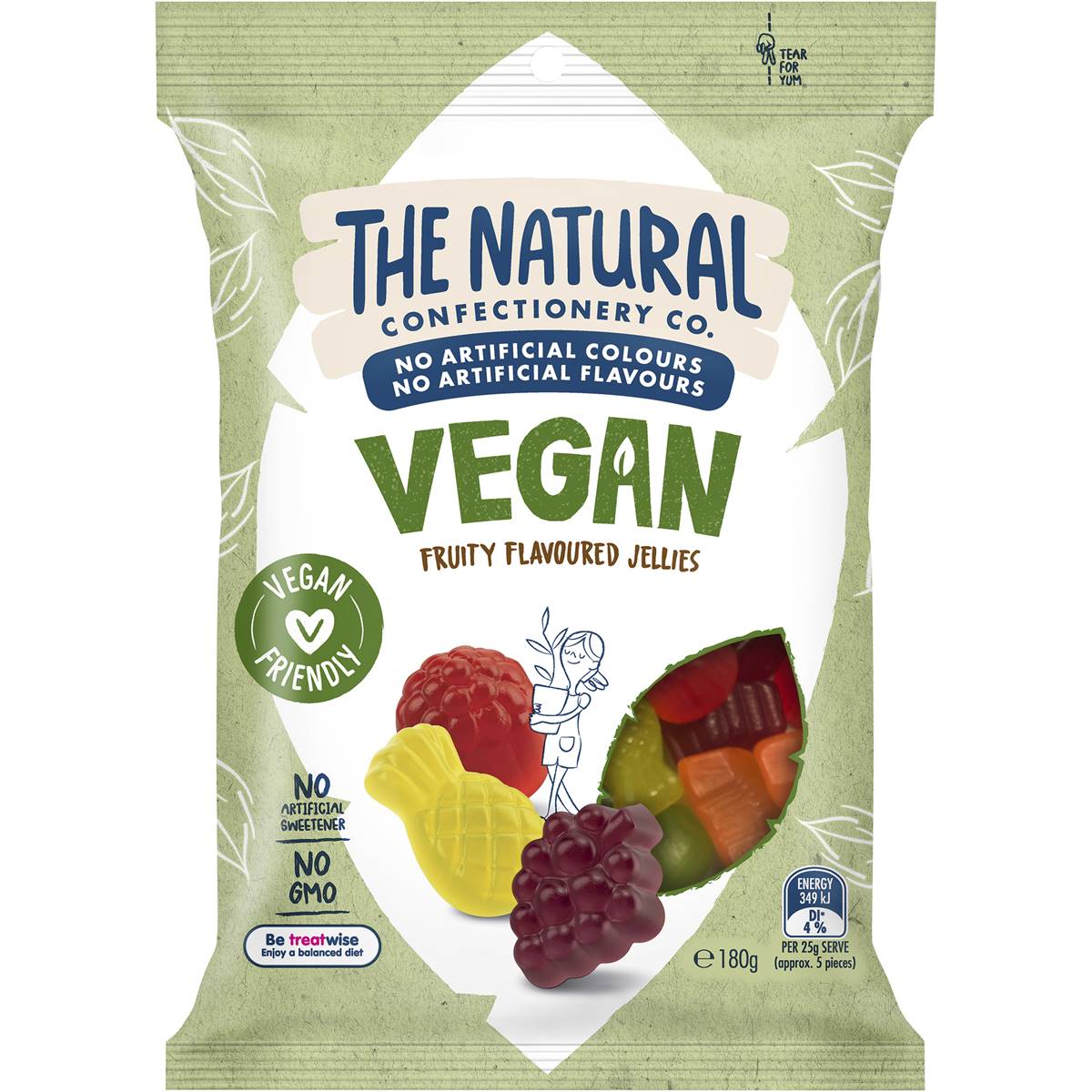 The Natural Confectionery Co. Vegan Fruity Flavoured Lollies 180g