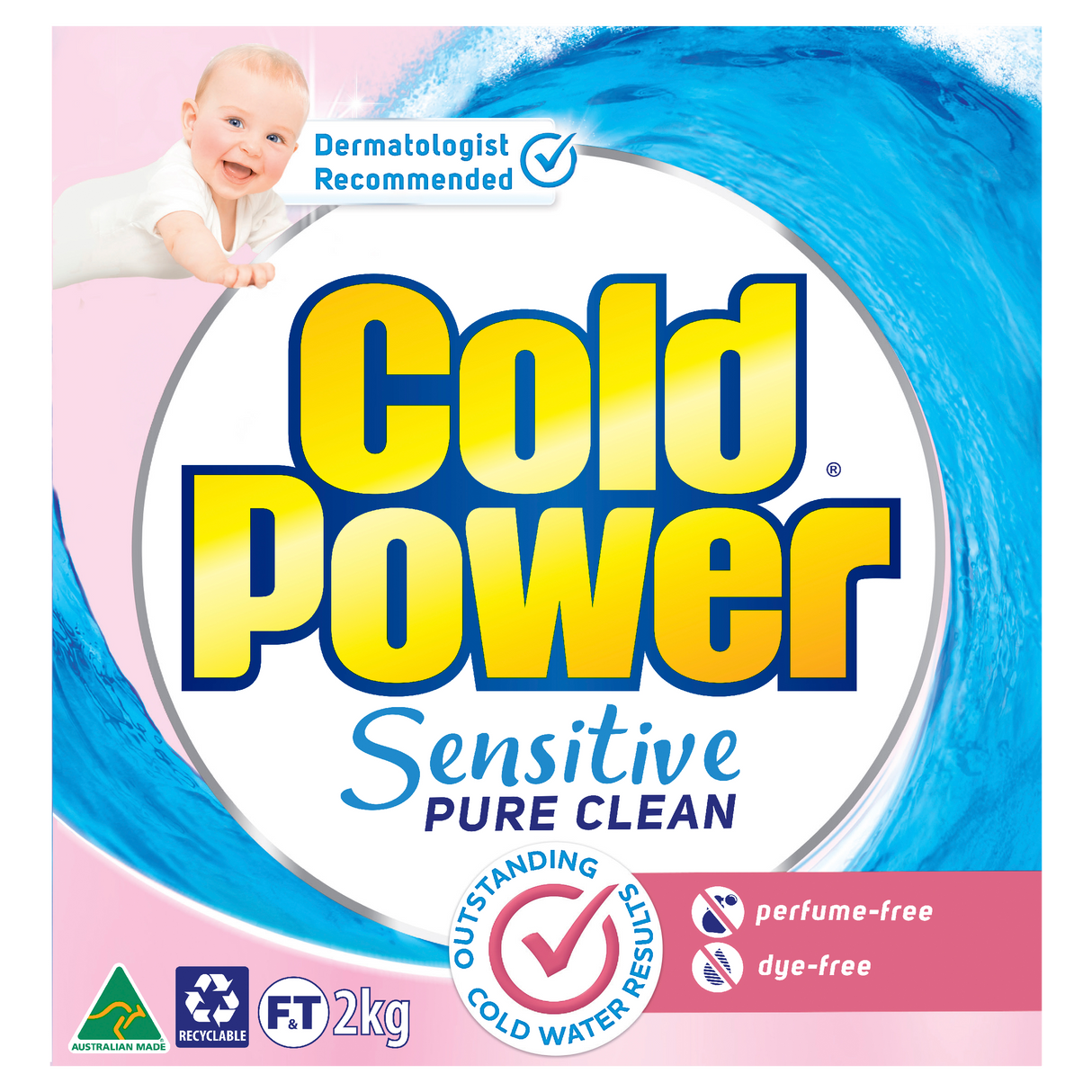 Cold Power Sensitive Pure Clean Powder Laundry Detergent 2kg