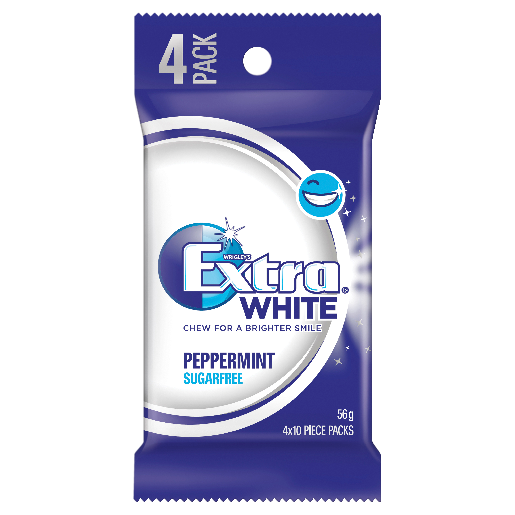 Extra Peppermint Sugar Free Chewing Gum 10 Pieces 4 Pack