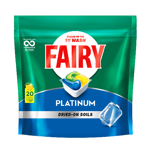 Fairy Platinum All In One Lemon Automatic Dishwasher Pouch 20 Pack