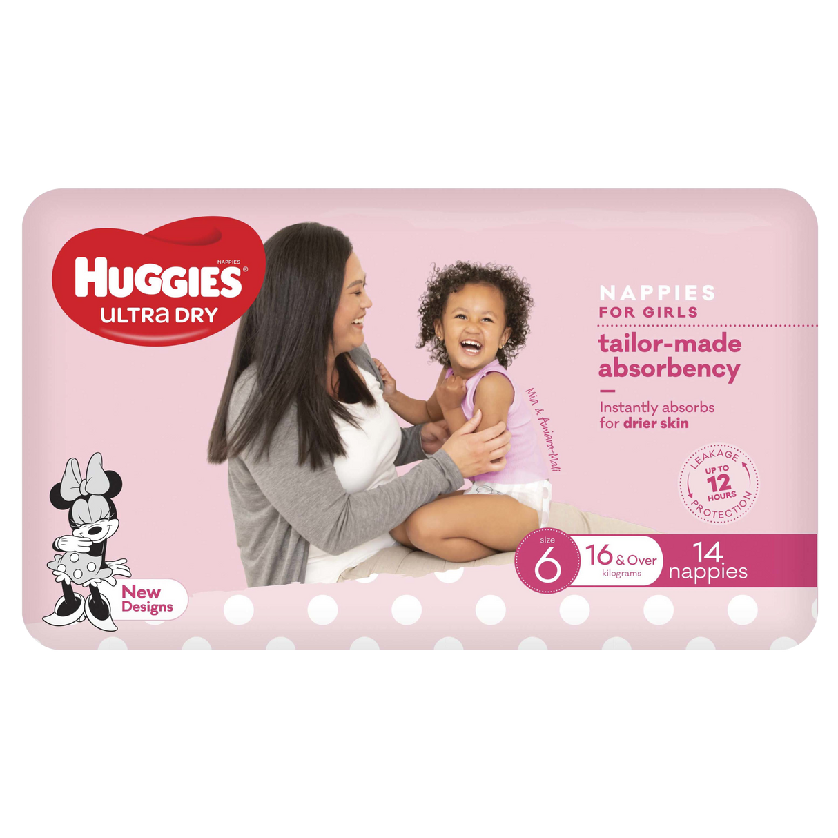 Huggies Ultra Dry Nappies Girls Size 6 (16kg+) 14 Pack