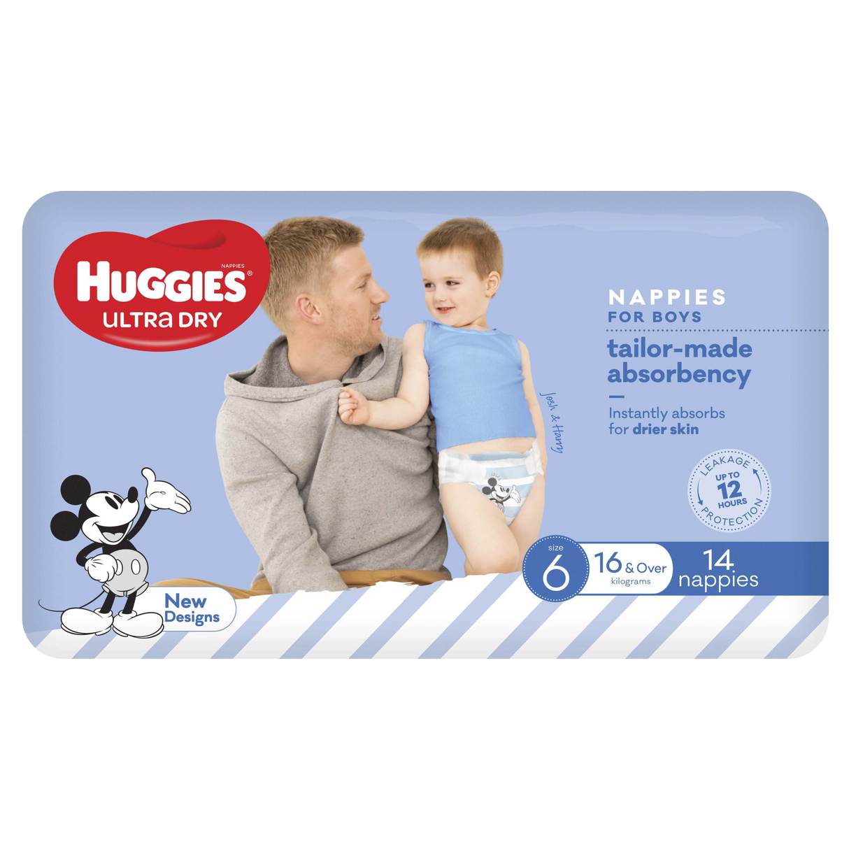 Huggies Ultra Dry Nappies Boys Size 6 (16kg+) 14 Pack