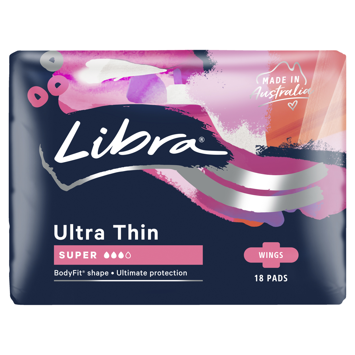 Libra Ultra Thin Pads Super with Wings 18 Pack