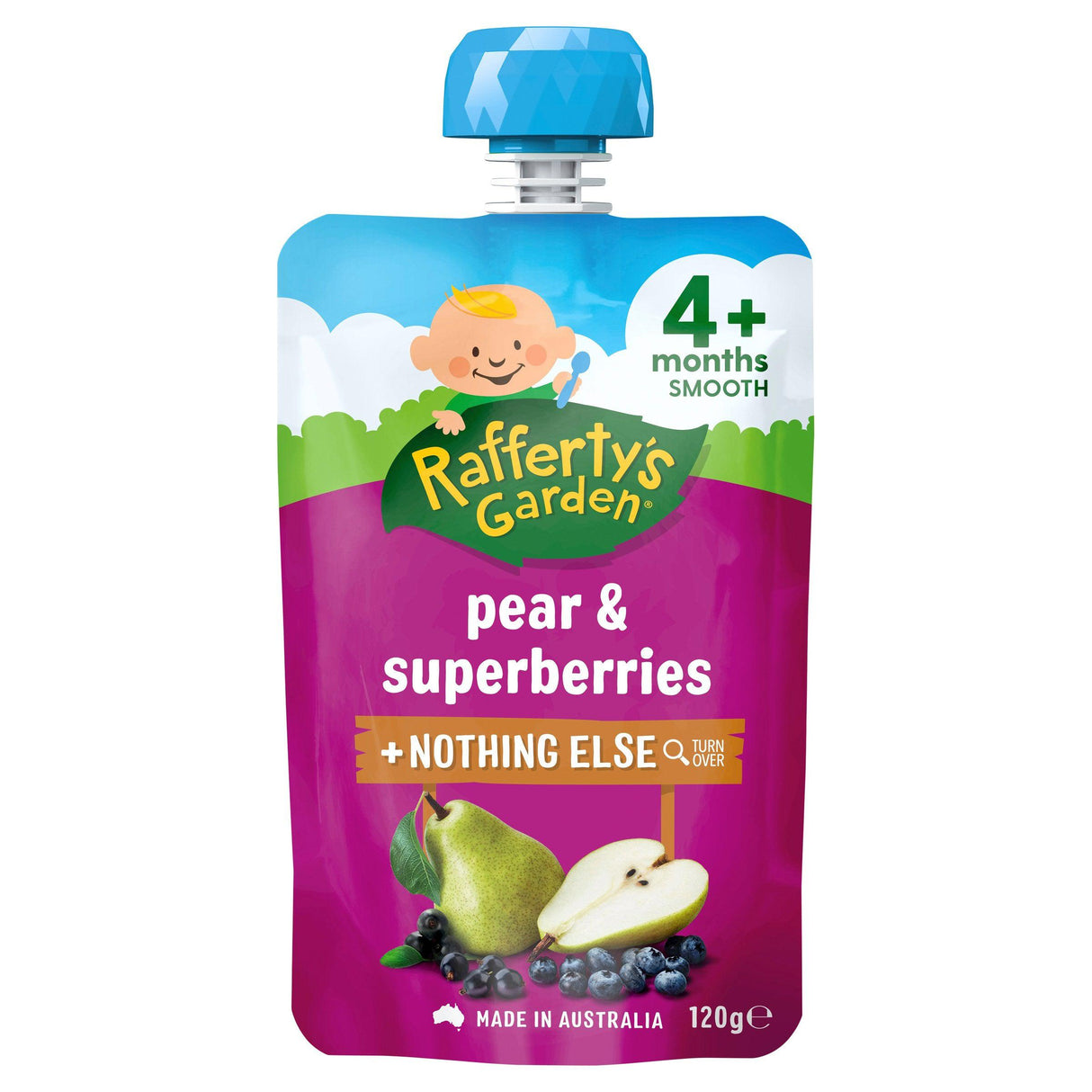 Rafferty's Garden Pear & Superberries 4+ Months 120g