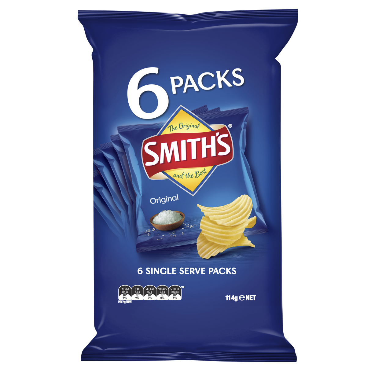 Smith's Crinkle Cut Original Potato Chips Multipack 6x19g