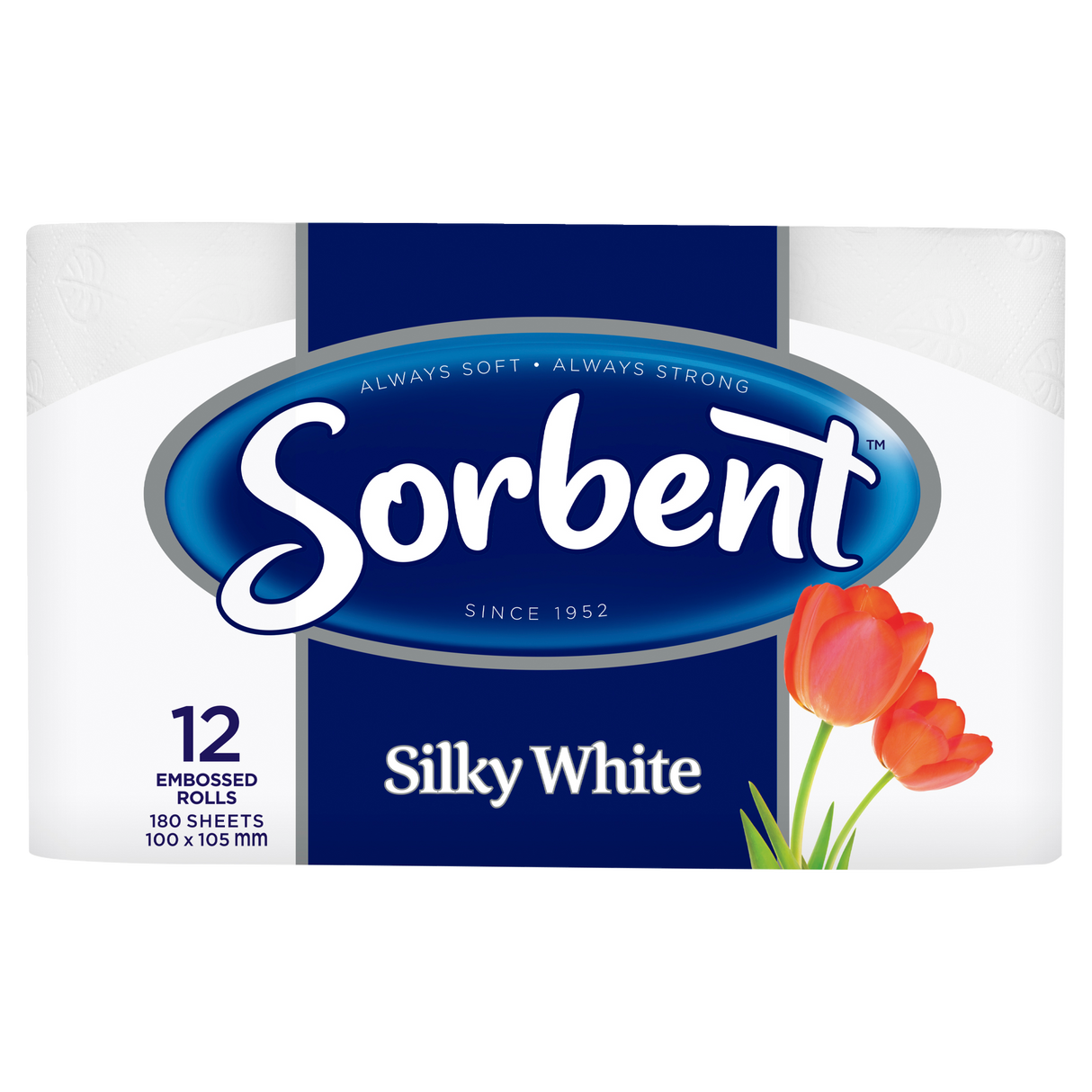 Sorbent Silky White Toilet Tissue 12 Pack