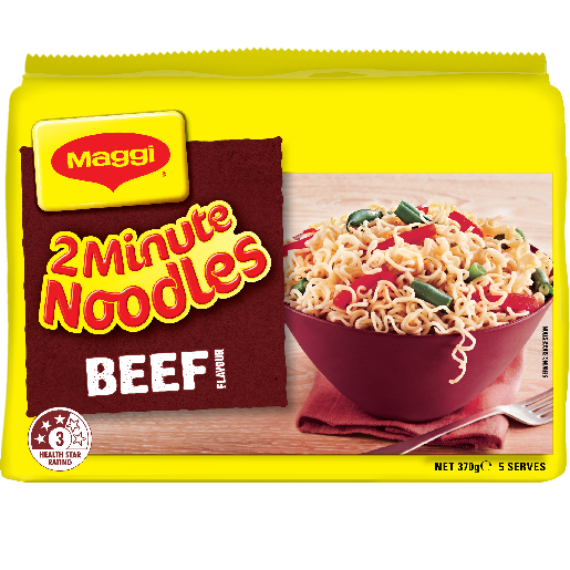 Maggi 2 Minute Instant Noodles Beef 5x72g