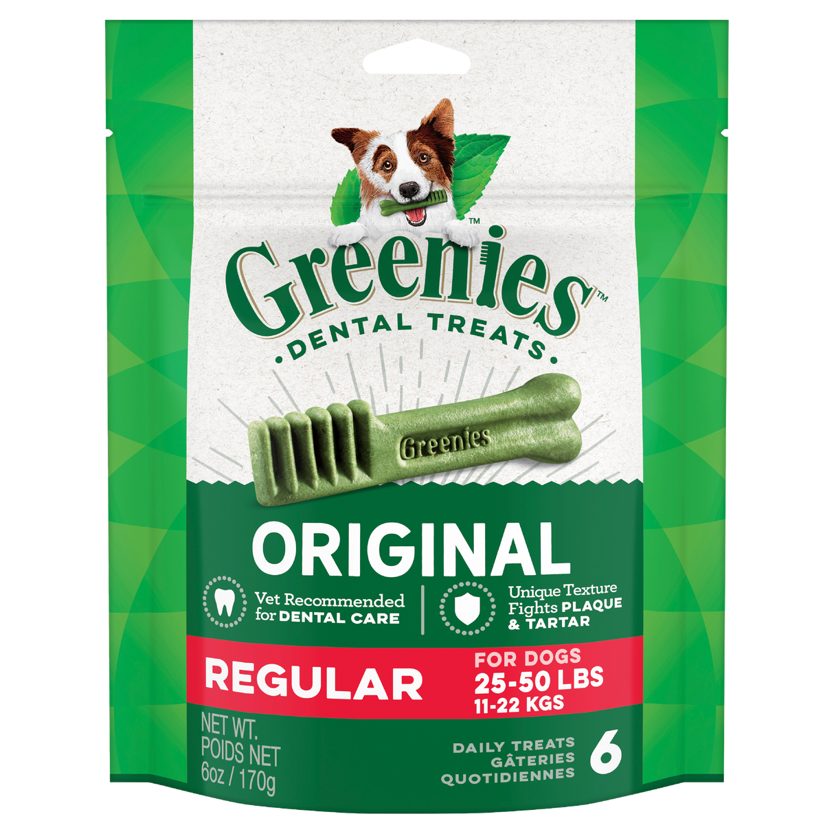 Greenies Original Regular Dental Dog Treat 6 Pack