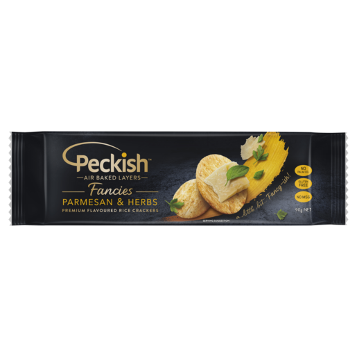 Peckish Rice Crackers Fancies Parmesan and Herbs 90g