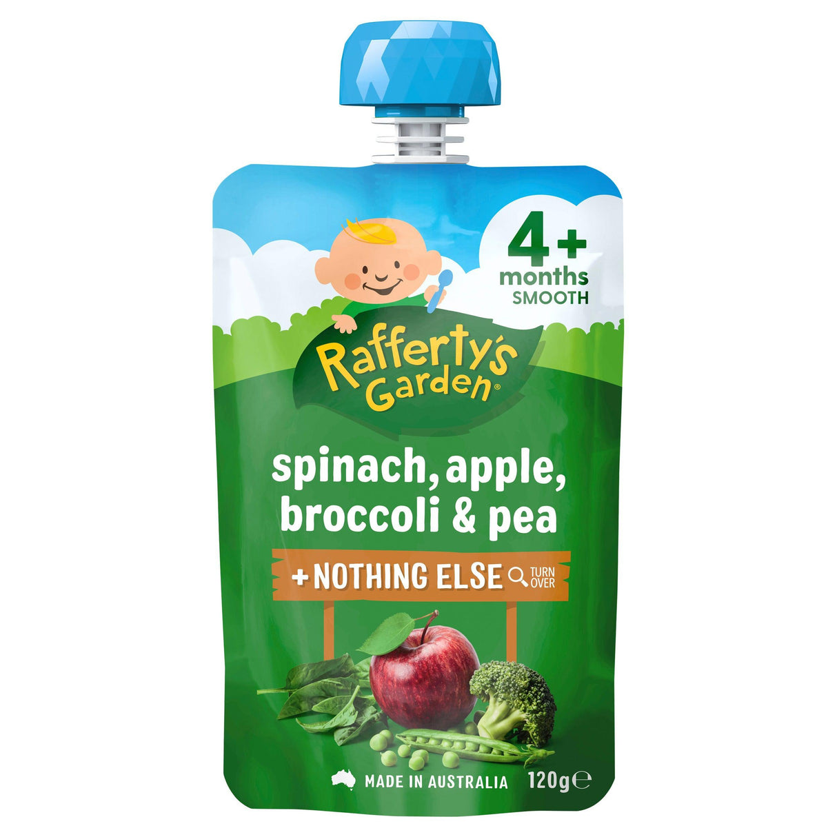 Rafferty's Garden 4 Months+ Spinach, Apple, Broccoli & Pea 120g