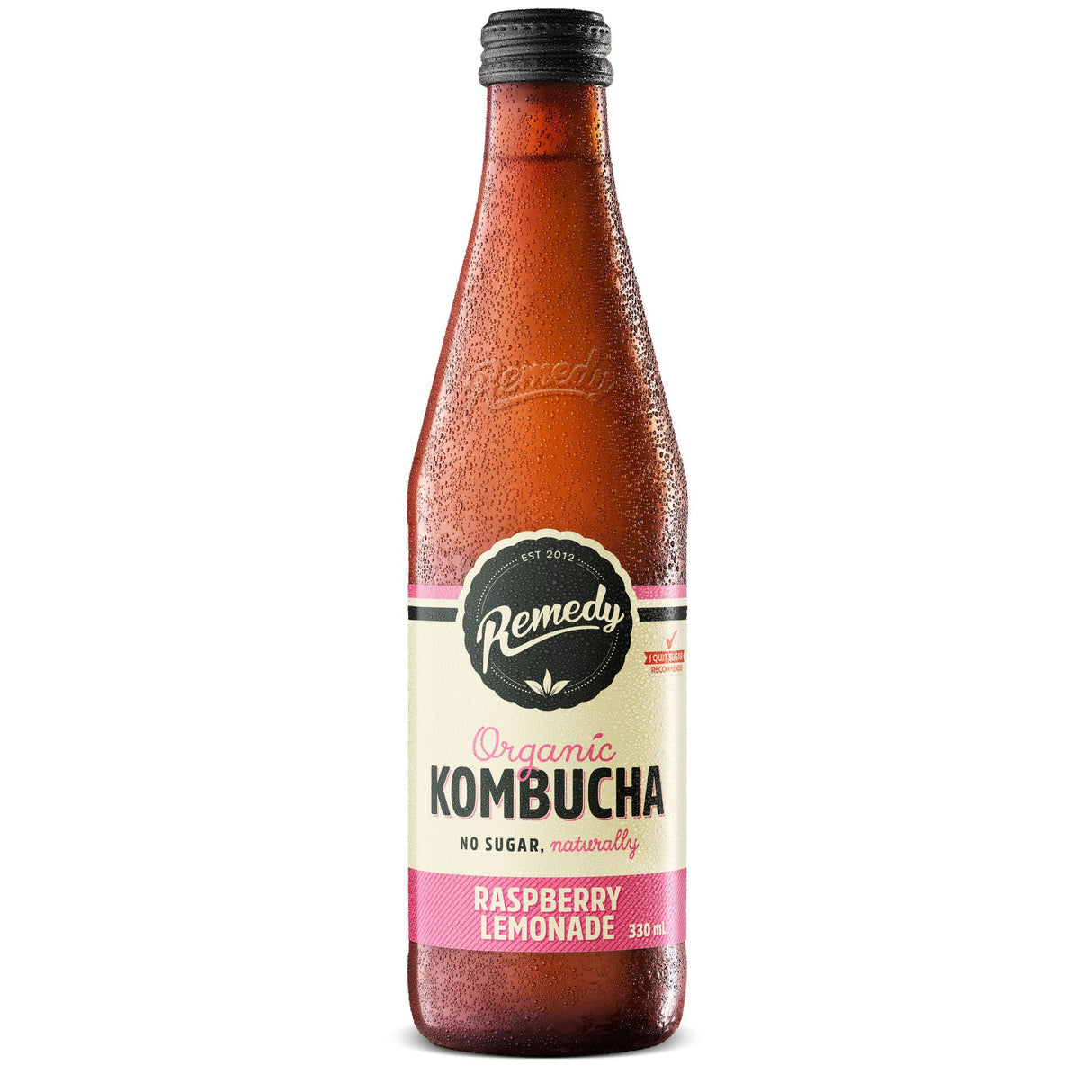 Remedy Organic Kombucha Raspberry Lemonade Bottle 330ml