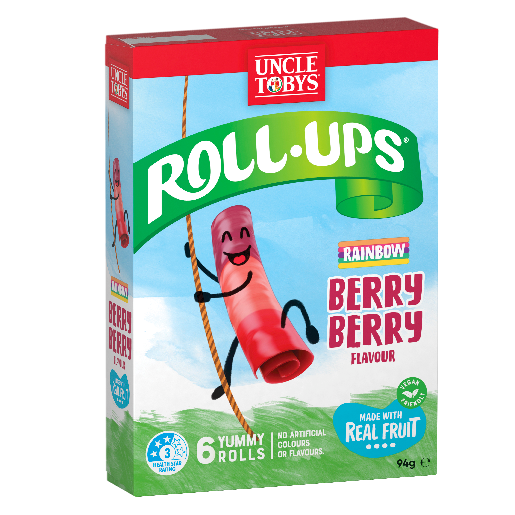 Uncle Tobys Roll-Ups Rainbow Berry 6x17g