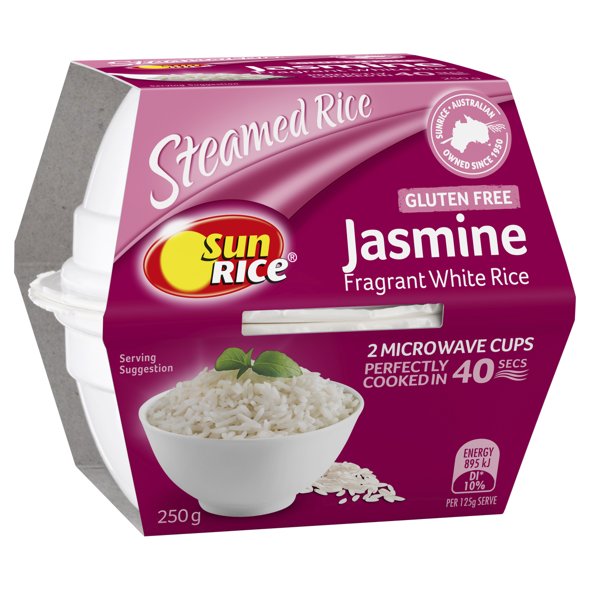 SunRice Steamed Rice Jasmine Rice Cups 125g 2 Pack