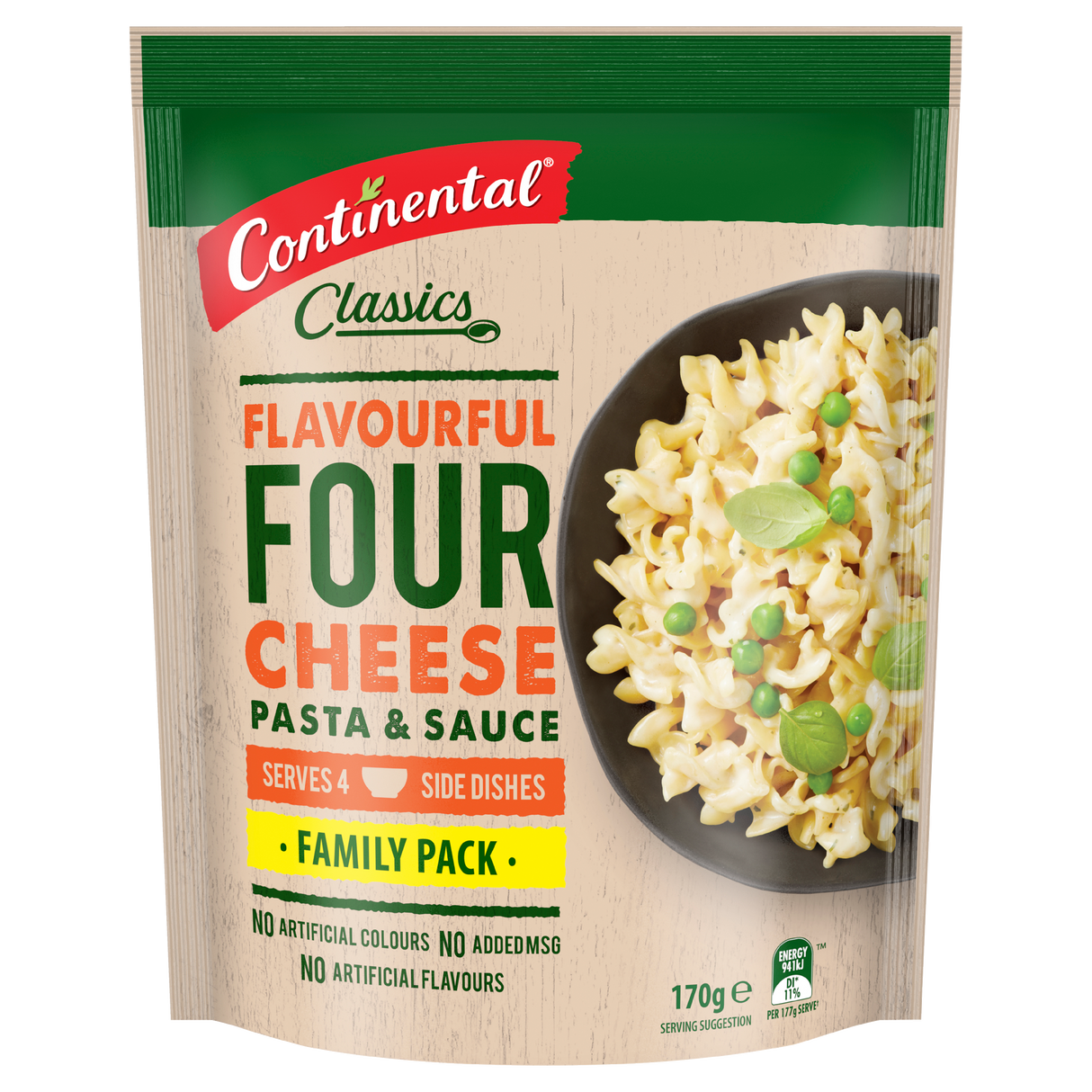 Continental Classics Pasta & Sauce Four Cheeses Family Pack 170g