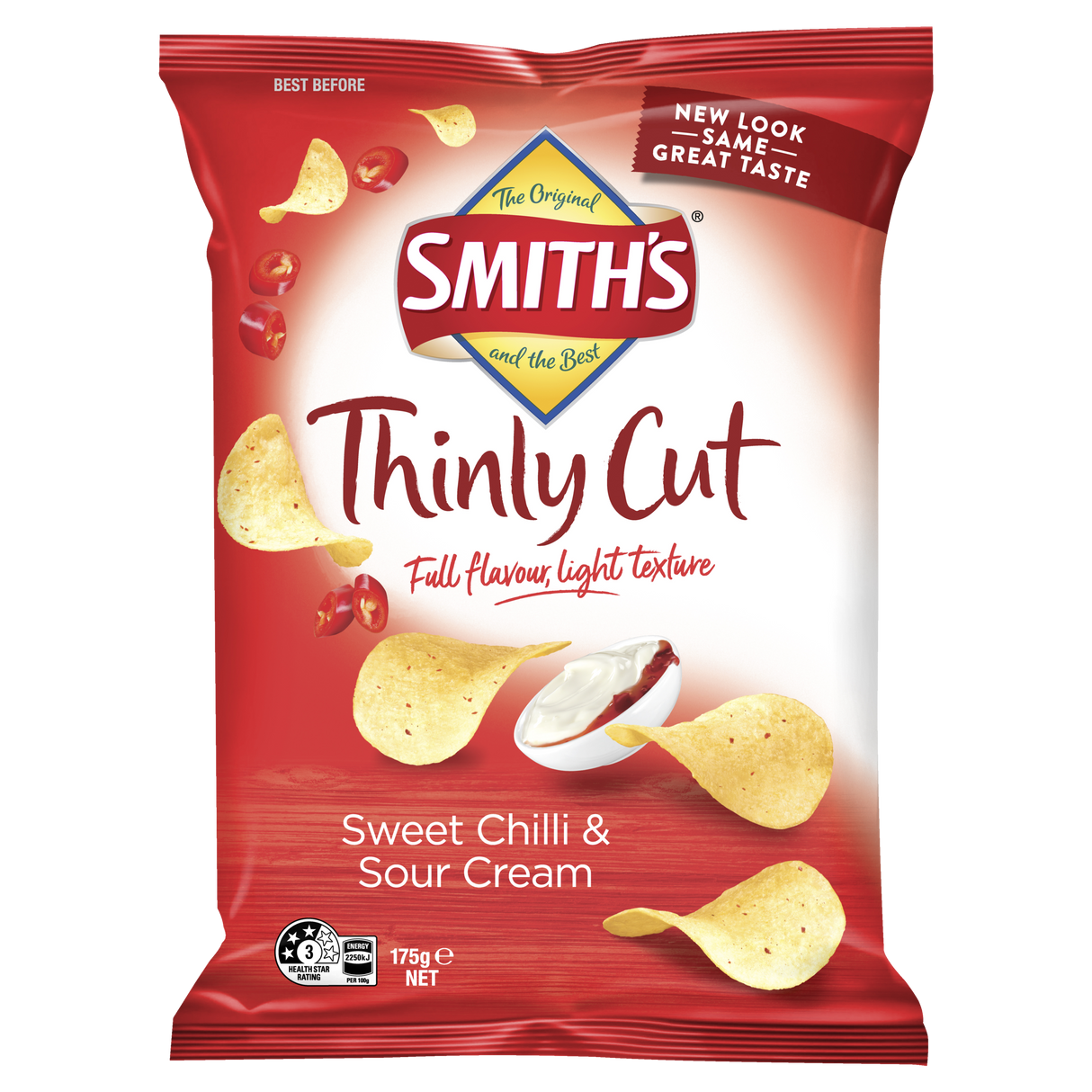 Smith's Thinly Cut Sweet Chilli & Sour Cream Potato Chips 175g