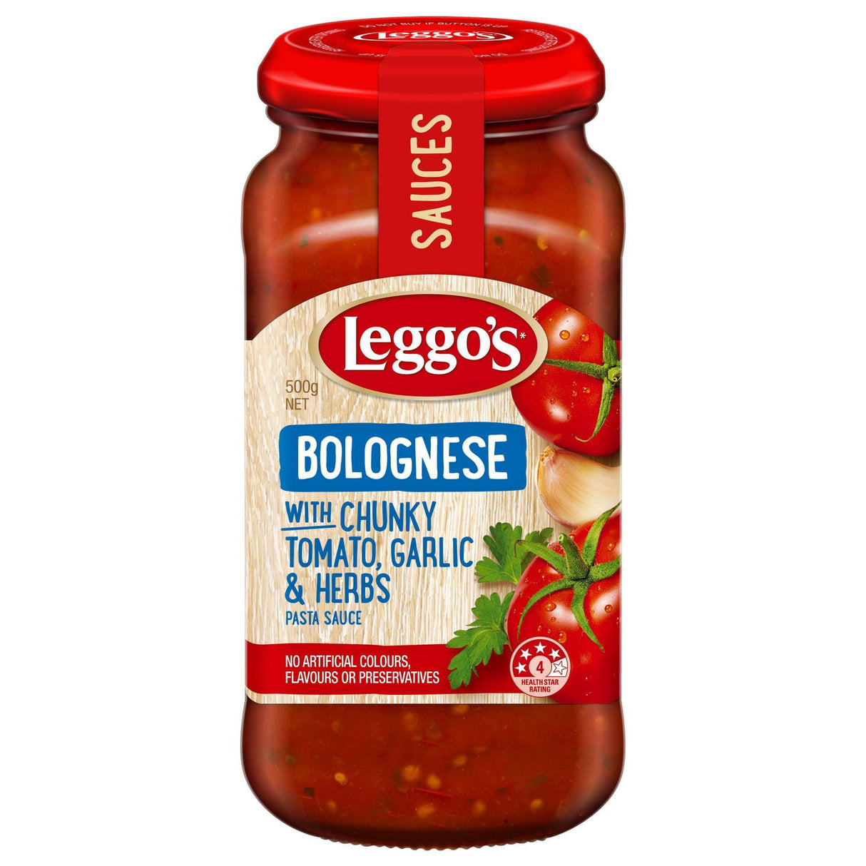 Leggos Bolognese With Chunky Tomato Garlic & Herbs Pasta Sauce 500g